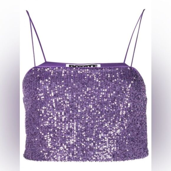 ROTATE BIRGER CHRISTENSEN Glitter Vest In Purple - Picture 8 of 9